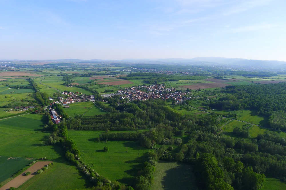 Vue aérienne de la commune